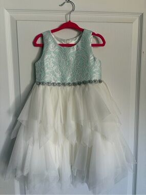 American Princess 2T Mint and Ivory Layered Tulle Party Dress